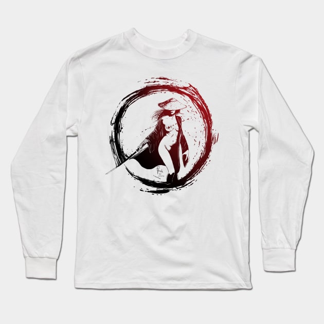 Samurai Girl Long Sleeve T-Shirt by Hellustrations